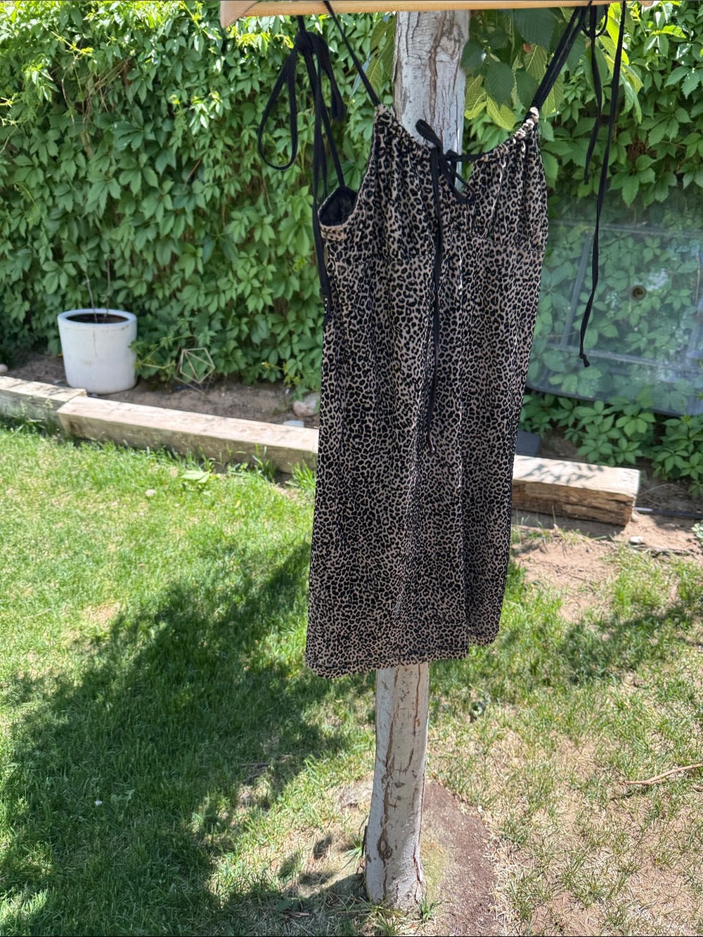 Motel Rocks Leopard Print Slip Dress in Black and Tan